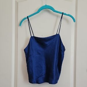 Madewell Satin Camisole in Deep Blue